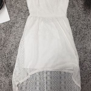 NWOT Bailey Blue hi low white lace dress